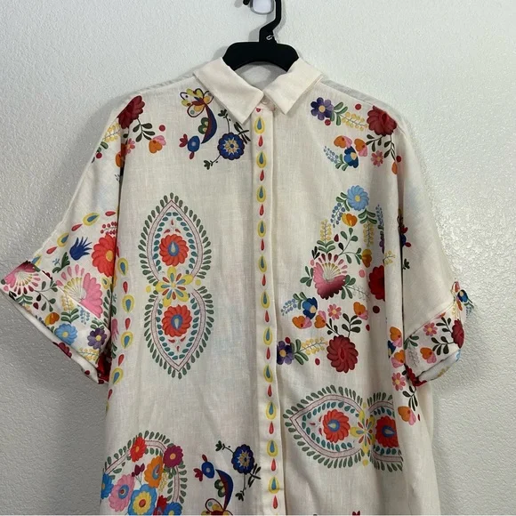 Xuna Italian Art to Wear Tunic Shirt Dress Colorful Vacation Resortwear OS - Picture 2 of 11